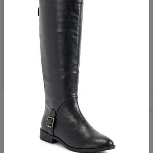 NWT JustFab Black Jourdan Wide-Calf Boots Womens 7